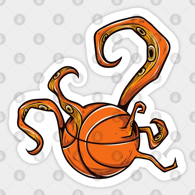 Basketball with Tentacles Sticker by jonathanptk